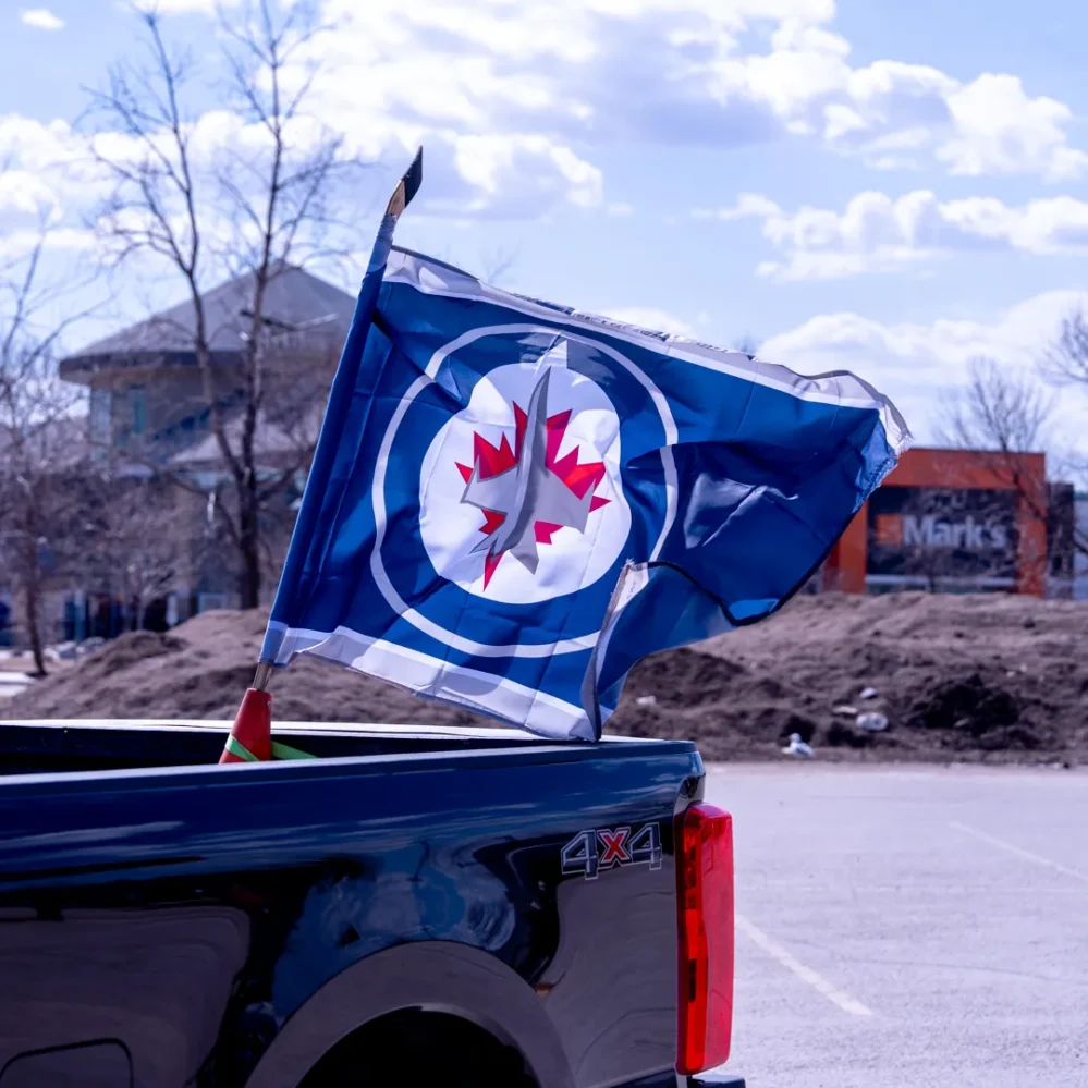 Winnipeg Jets Flag - Blue w/ Grey Stripes