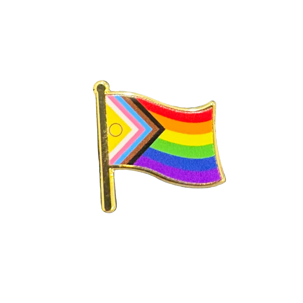 Waving Intersex Inclusive Pride Flag Lapel Pin