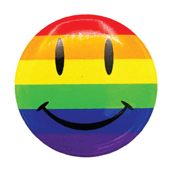 1.5" Round Pride Happy Face Button
