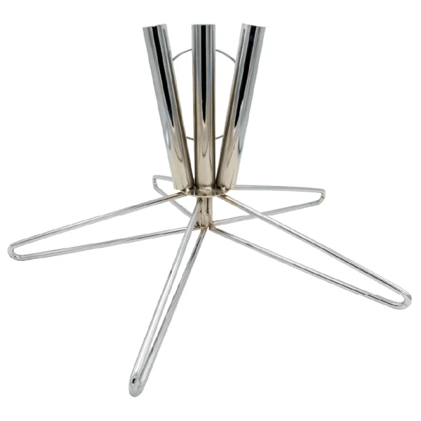 3 hole wire flagpole stand - silver