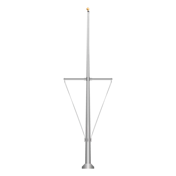 Ewing nautical series cone tapered aluminum flagpole with yardarm only
